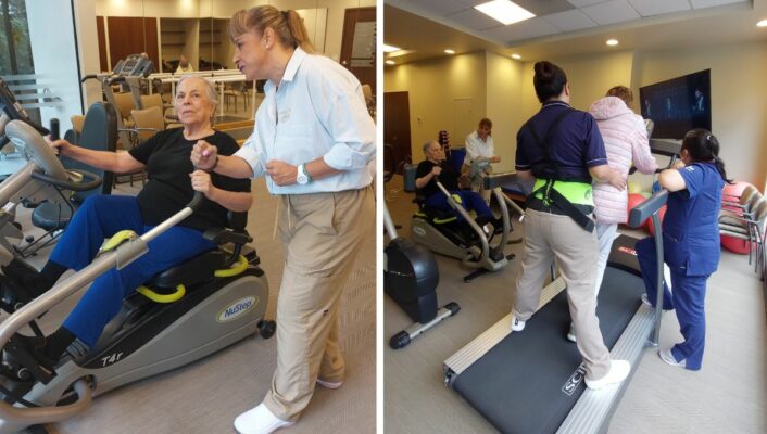 residentes de casa de retiro en recuperacion de una fractura